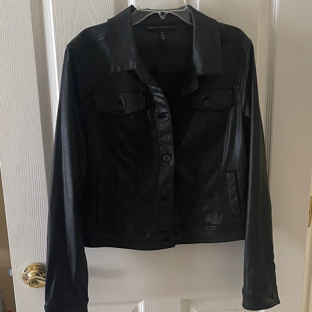 White House Black Market coated denim jean style jacket